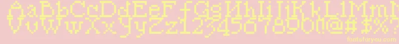 Pixelsleigh-Schriftart – Gelbe Schriften auf rosa Hintergrund