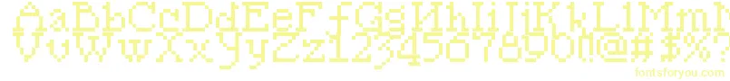Pixelsleigh-Schriftart – Gelbe Schriften auf weißem Hintergrund