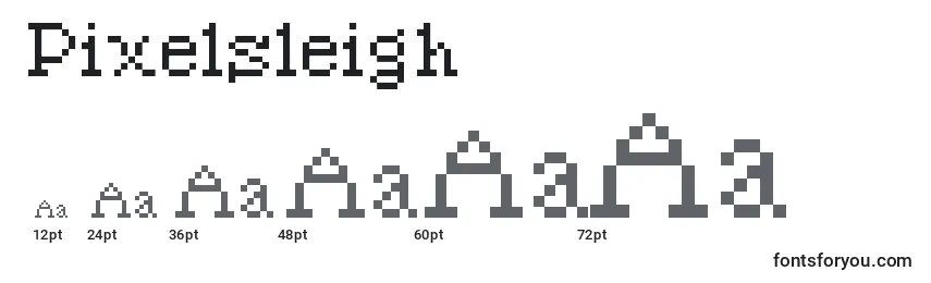 Pixelsleigh-fontin koot