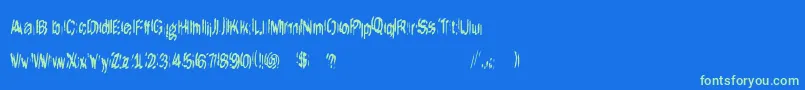 ItLivesAgain Font – Green Fonts on Blue Background