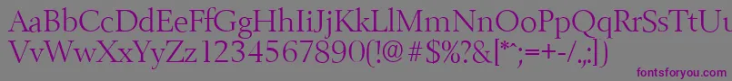 BelfastserialLightRegular-Schriftart – Violette Schriften auf grauem Hintergrund