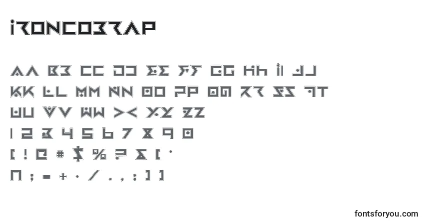 A fonte Ironcobrap – alfabeto, números, caracteres especiais