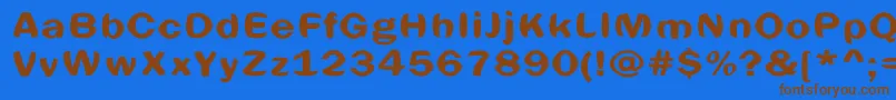 Czcionka Spheric – brązowe czcionki na niebieskim tle