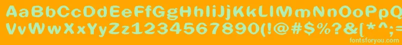 Spheric-Schriftart – Grüne Schriften auf orangefarbenem Hintergrund