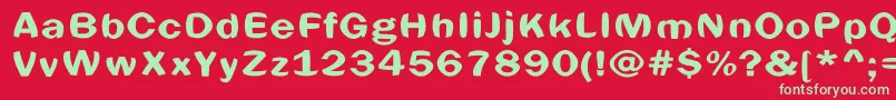 フォントSpheric – 赤い背景に緑の文字