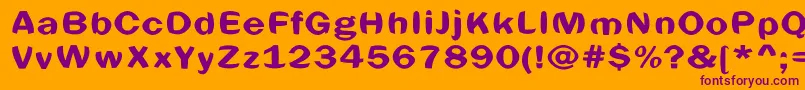 Spheric-Schriftart – Violette Schriften auf orangefarbenem Hintergrund