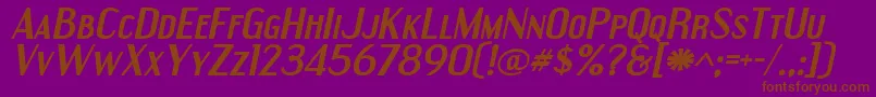 EngebrechtreexpBolditalic-fontti – ruskeat fontit violetilla taustalla