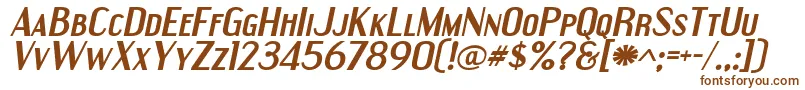 EngebrechtreexpBolditalic-Schriftart – Braune Schriften auf weißem Hintergrund