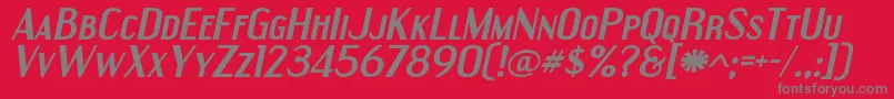 EngebrechtreexpBolditalic-Schriftart – Graue Schriften auf rotem Hintergrund