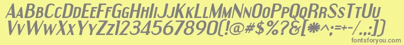 EngebrechtreexpBolditalic-Schriftart – Graue Schriften auf gelbem Hintergrund