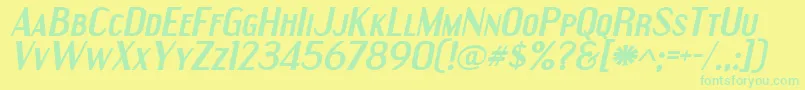 Weitere Informationen zur EngebrechtreexpBolditalic-Schriftart EngebrechtreexpBolditalic-Schriftart – Grüne Schriften auf gelbem Hintergrund