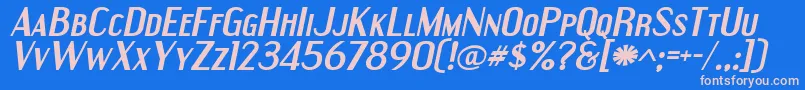 EngebrechtreexpBolditalic Font – Pink Fonts on Blue Background