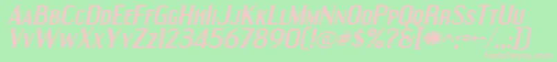 EngebrechtreexpBolditalic-Schriftart – Rosa Schriften auf grünem Hintergrund