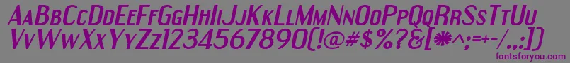 フォントEngebrechtreexpBolditalic – 紫色のフォント、灰色の背景