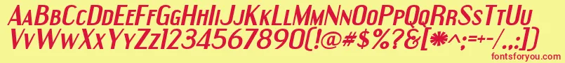 EngebrechtreexpBolditalic-fontti – punaiset fontit keltaisella taustalla
