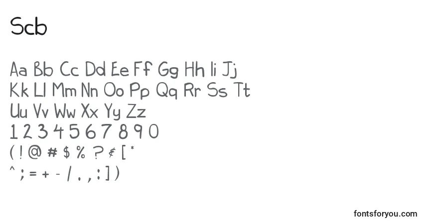 Fuente Scb - alfabeto, números, caracteres especiales