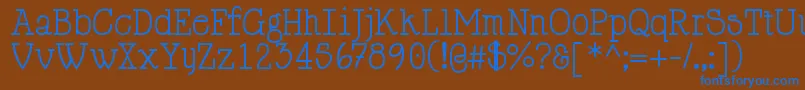Weitere Informationen zur HappyPhantom-Schriftart HappyPhantom-Schriftart – Blaue Schriften auf braunem Hintergrund