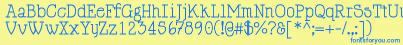 HappyPhantom-Schriftart – Blaue Schriften auf gelbem Hintergrund