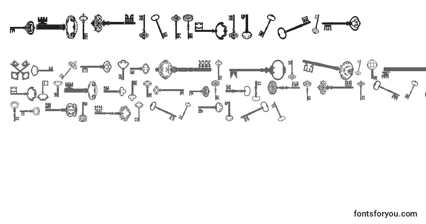 Schriftart OldRetroKeysTfb – Alphabet, Zahlen, spezielle Symbole