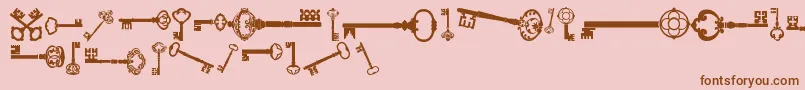 OldRetroKeysTfb-Schriftart – Braune Schriften auf rosa Hintergrund