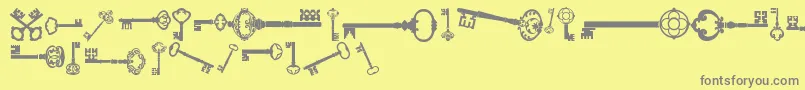 OldRetroKeysTfb Font – Gray Fonts on Yellow Background