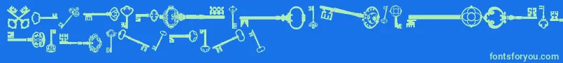 OldRetroKeysTfb Font – Green Fonts on Blue Background