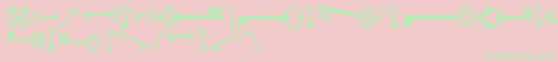 Fonte OldRetroKeysTfb – fontes verdes em um fundo rosa