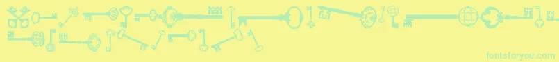 OldRetroKeysTfb Font – Green Fonts on Yellow Background