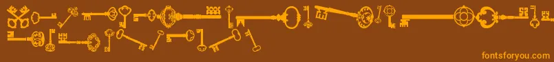 OldRetroKeysTfb Font – Orange Fonts on Brown Background