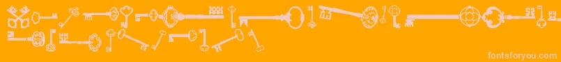 OldRetroKeysTfb-Schriftart – Rosa Schriften auf orangefarbenem Hintergrund