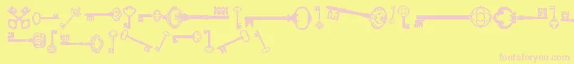 OldRetroKeysTfb Font – Pink Fonts on Yellow Background