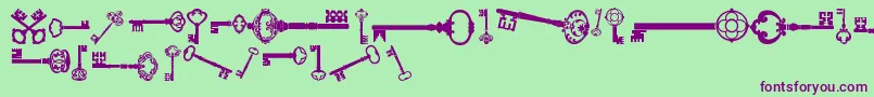 OldRetroKeysTfb Font – Purple Fonts on Green Background