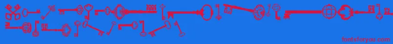 Шрифт OldRetroKeysTfb – красные шрифты на синем фоне