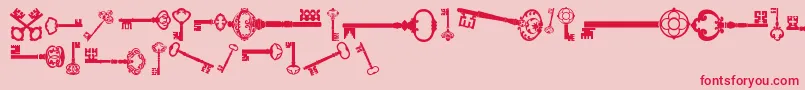 フォントOldRetroKeysTfb – ピンクの背景に赤い文字