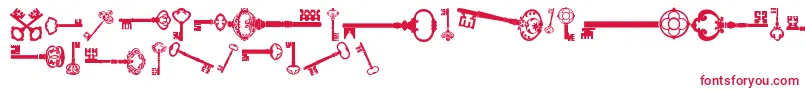 OldRetroKeysTfb Font – Red Fonts on White Background