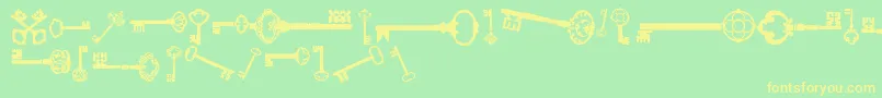 OldRetroKeysTfb Font – Yellow Fonts on Green Background