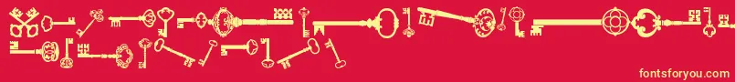 フォントOldRetroKeysTfb – 黄色の文字、赤い背景