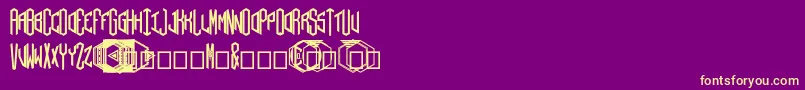 フォントHexMonograms – 紫の背景に黄色のフォント
