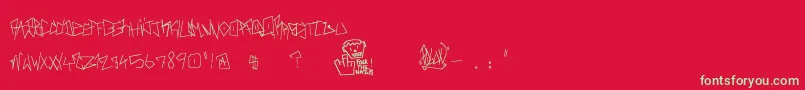 フォントRealBreakerz – 赤い背景に緑の文字