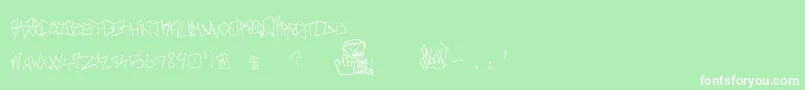Fonte RealBreakerz – fontes brancas em um fundo verde