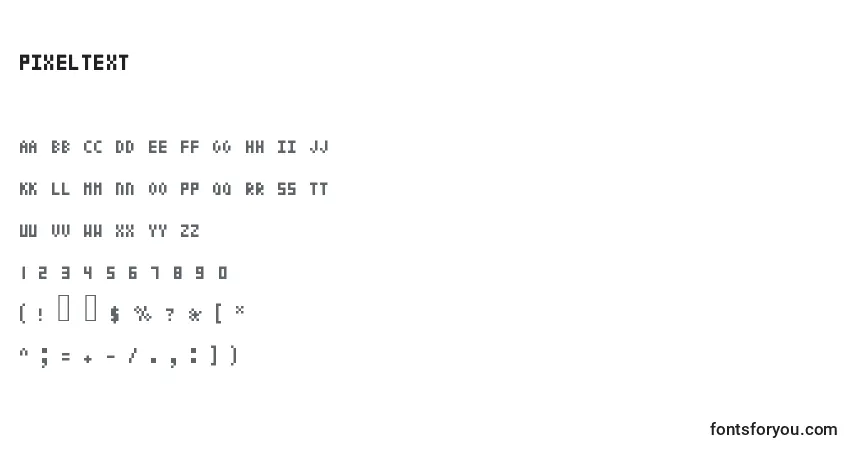 Fuente Pixeltext - alfabeto, números, caracteres especiales