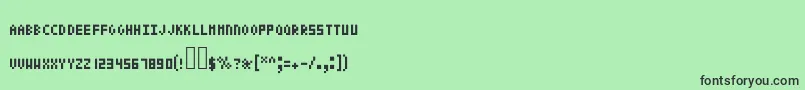 Pixeltext Font – Black Fonts on Green Background