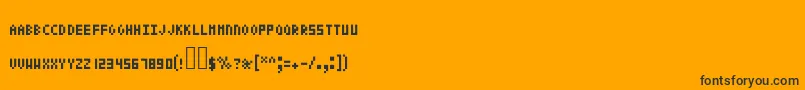 Pixeltext Font – Black Fonts on Orange Background