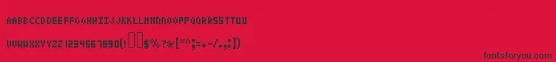 Pixeltext-Schriftart – Schwarze Schriften auf rotem Hintergrund