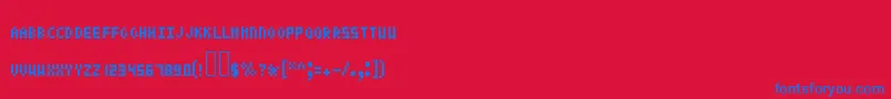 Pixeltext Font – Blue Fonts on Red Background