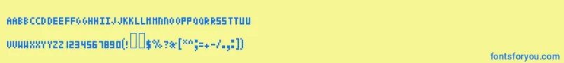 Police Pixeltext – polices bleues sur fond jaune