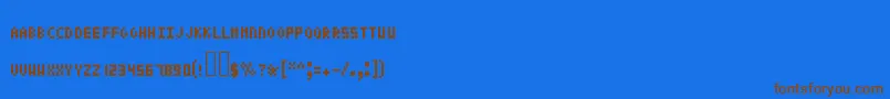 Czcionka Pixeltext – brązowe czcionki na niebieskim tle