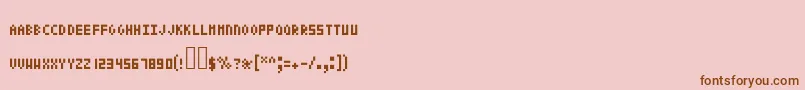 Czcionka Pixeltext – brązowe czcionki na różowym tle