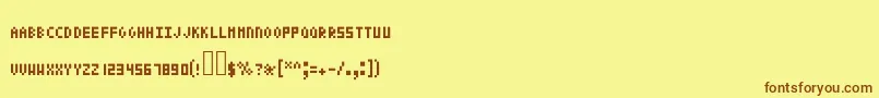 Police Pixeltext – polices brunes sur fond jaune