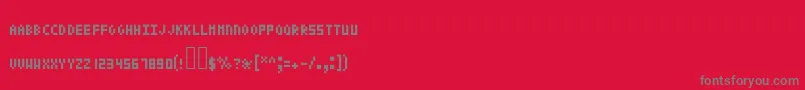 Pixeltext Font – Gray Fonts on Red Background